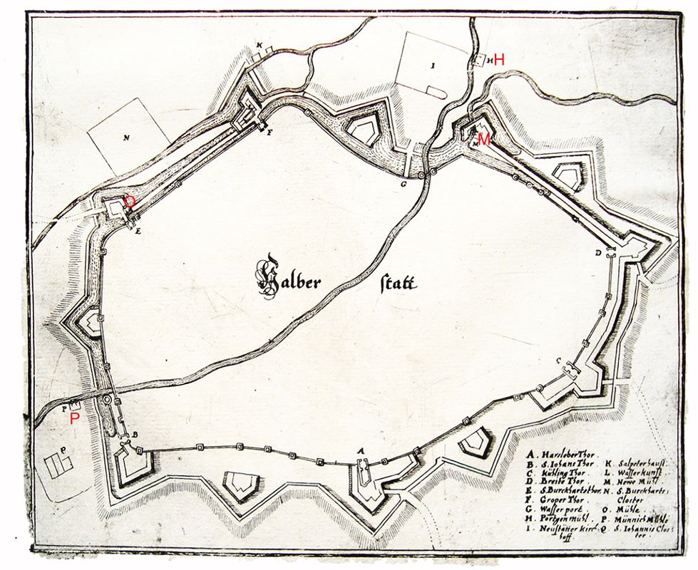 Stadtbefestigungen, Merian 1650