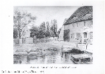 Die Zeichnung der Stadtmühle von Helga Pörtner